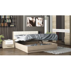 Двуспальная подъемная кровать с мягкой спинкой «Ларго»